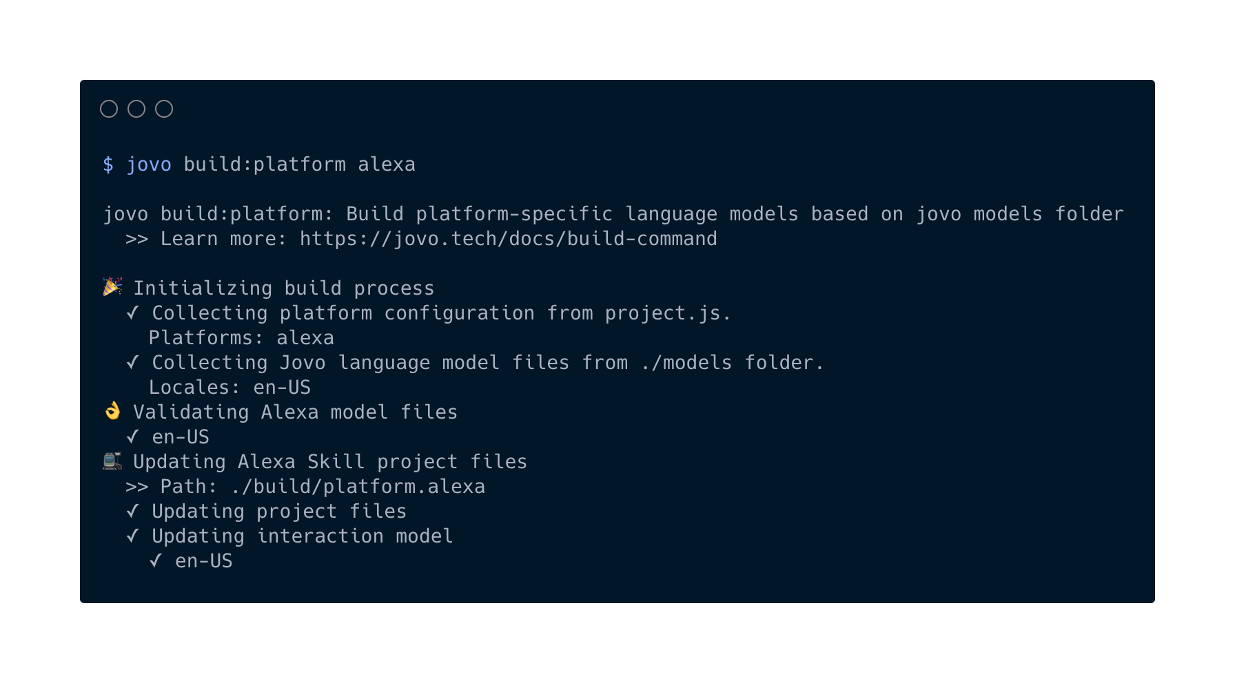 A screenshot of the new Jovo CLI