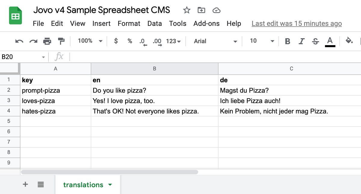 Google Sheets CMS for Voice Apps and Chatbots